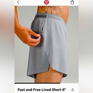 Lululemon Men’s Fast and Free 6” XS running shorts